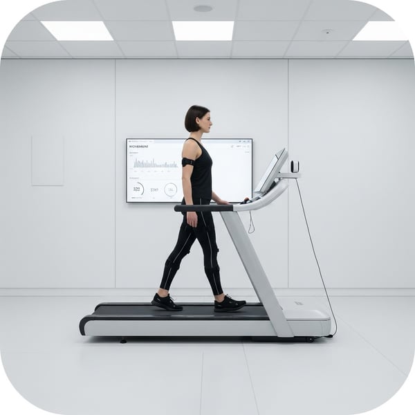 woman walking on treadmill rounded